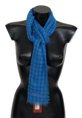 Missoni Blue Checkered Cashmere Unisex Wrap Fringes Scarf -   -  Missoni.